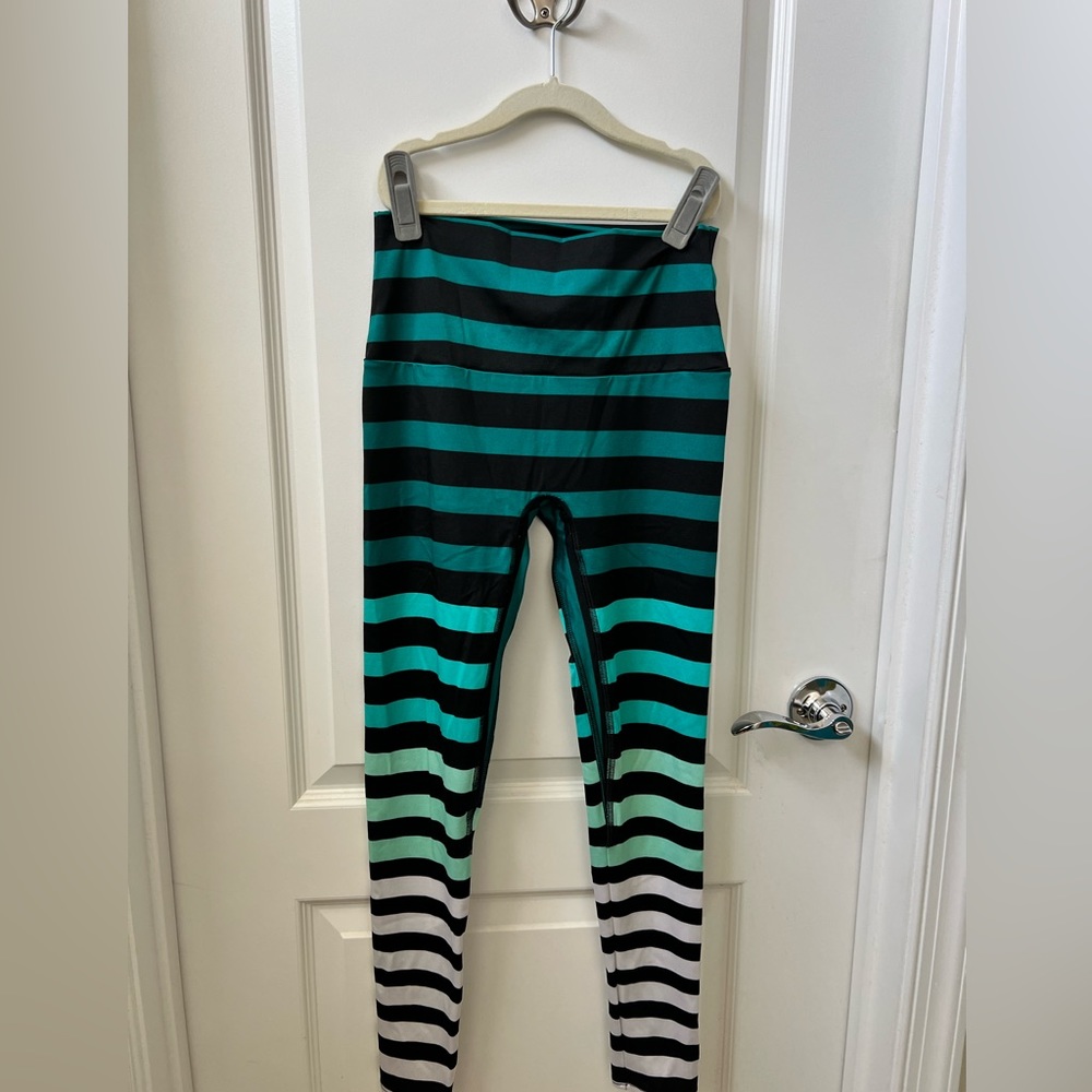 K-DEER 7/8 stipe light blue active pants